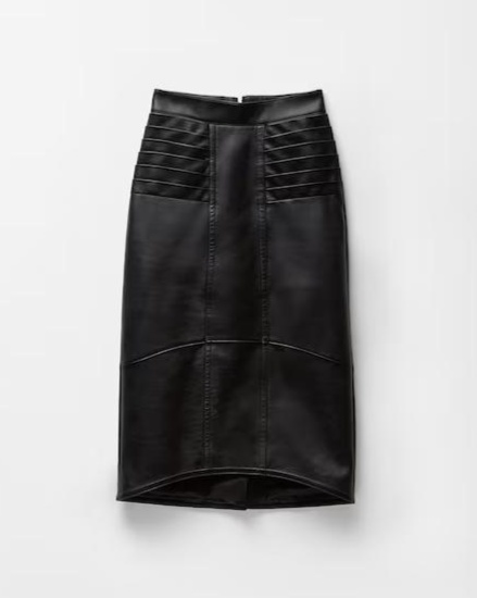 Nappa Midi Skirt