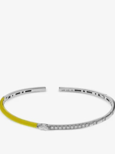 18K white gold diamond cuff bracelet