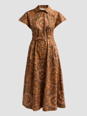 Sawyer Floral Cotton Poplin Midi Shirtdress
