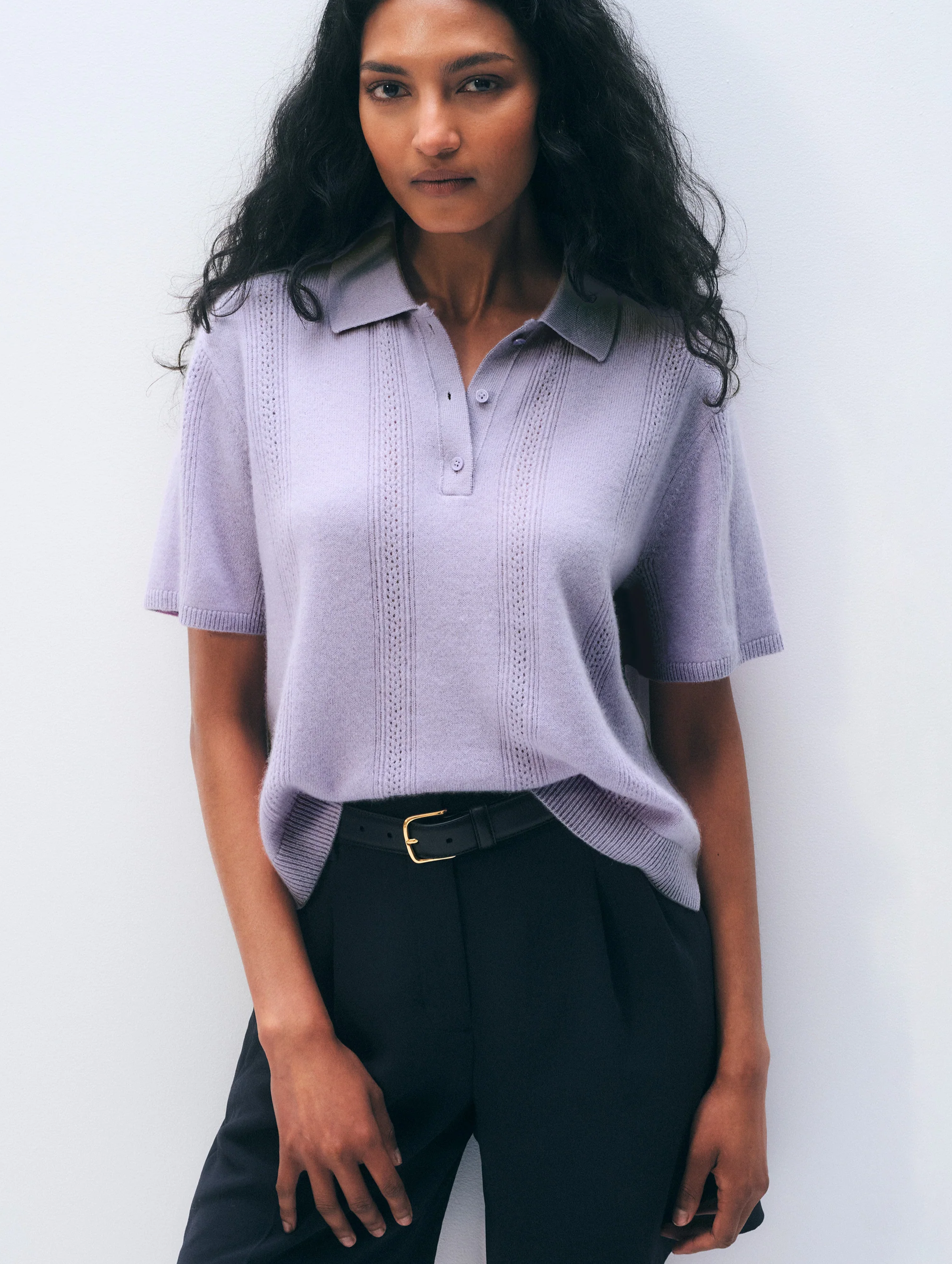 Cashmere Polo | Lavender Fog