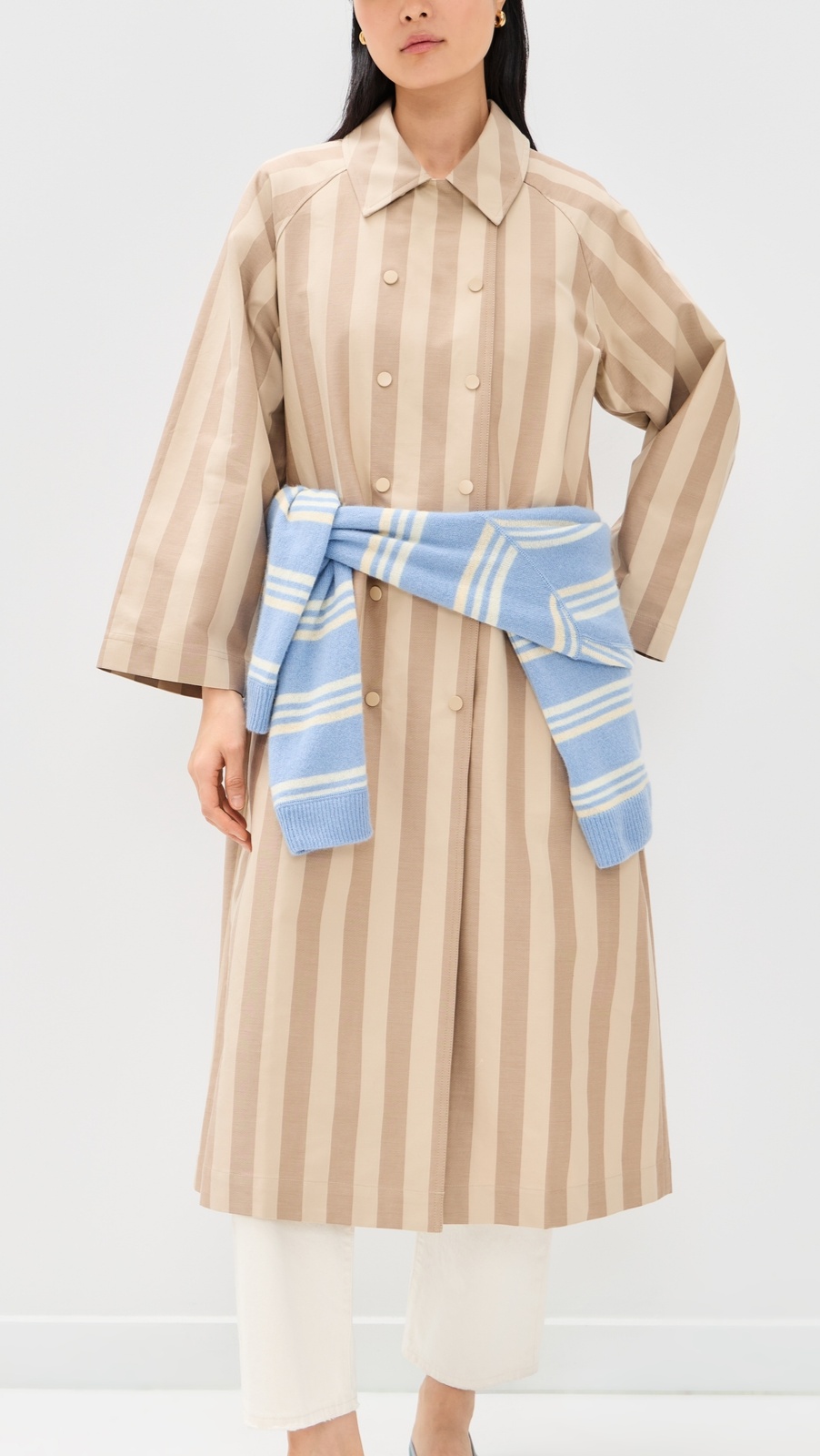 Striped Trench Coat