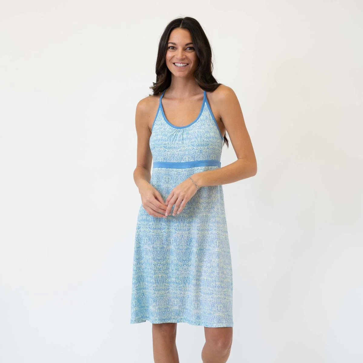 Strappy Sundress In Blue Sea