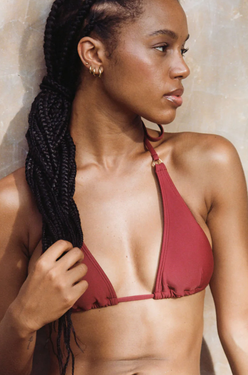 Marie Long Triangle Top Burgundy