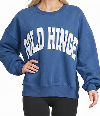 Coordinating Wide Arm Crew Neck Long Sleeve Logo Sweatshirt
