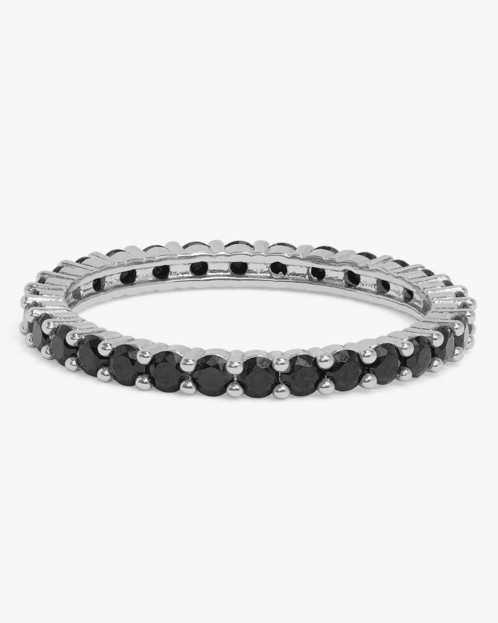 Heiress Ring 2mm - Silver|Black Diamondettes