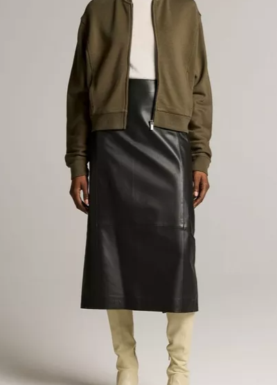 Leather Midi Skirt