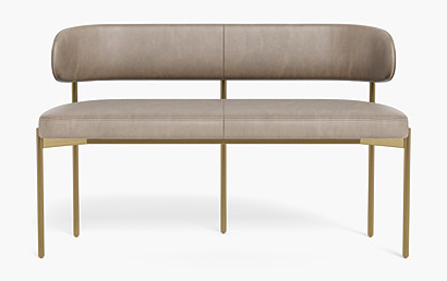 Hollis · Leather Metal Framed Bench