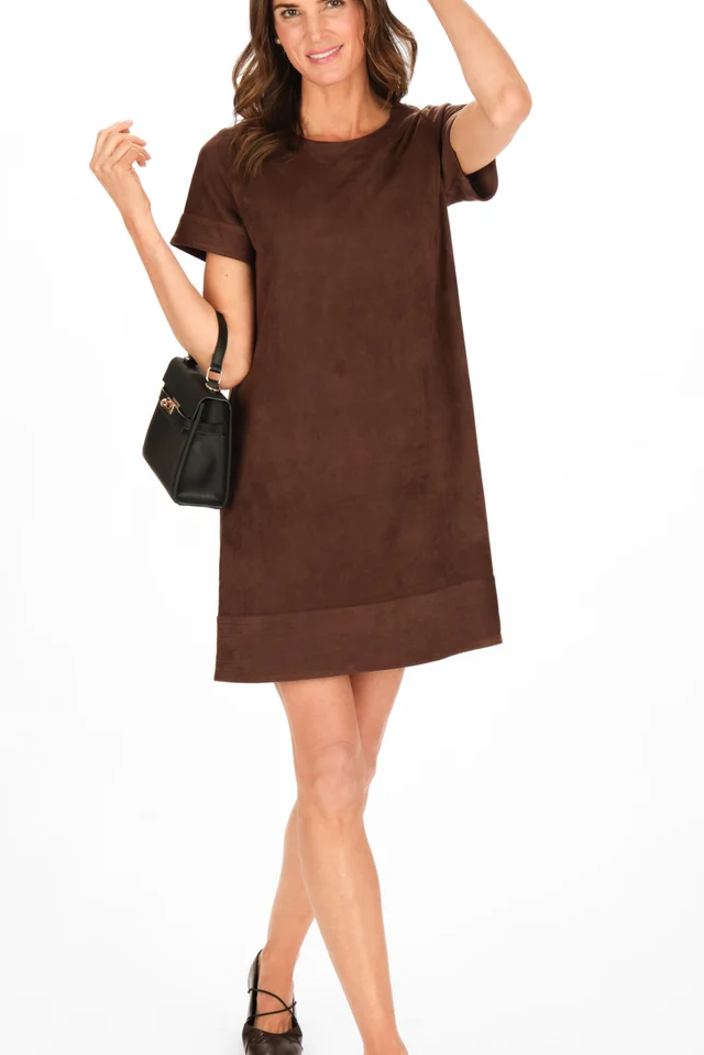 Tallie Dress in Chicory Suede