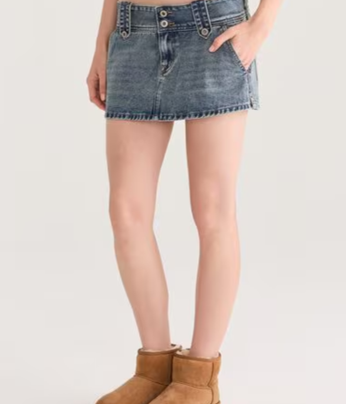 Low-Rise Micro Denim Skirt