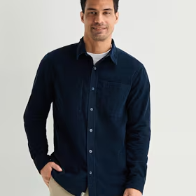 Mutual Weave Lightweight Corduroyn Mens Long Sleeve Classic Fit Button Down Shirt