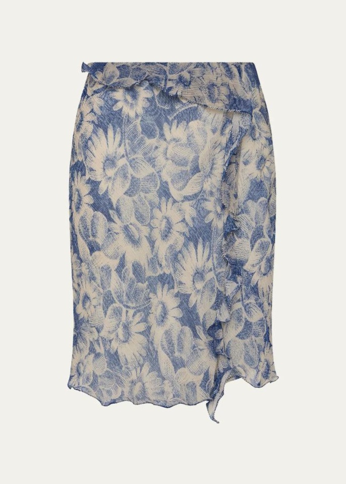 BERGDORF GOODMAN SIR LILIA RUFFLE MIDI SKIRT