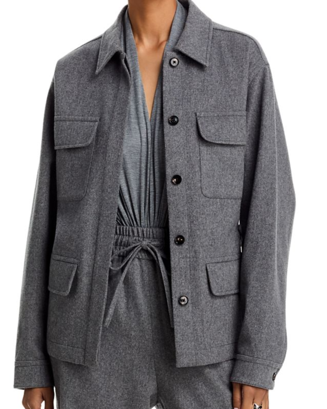 Wool and Cashmere Workwear Shirt Jacket