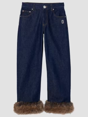 Marc Jacobs Faux-Fur-Trimmed Crop Jeans