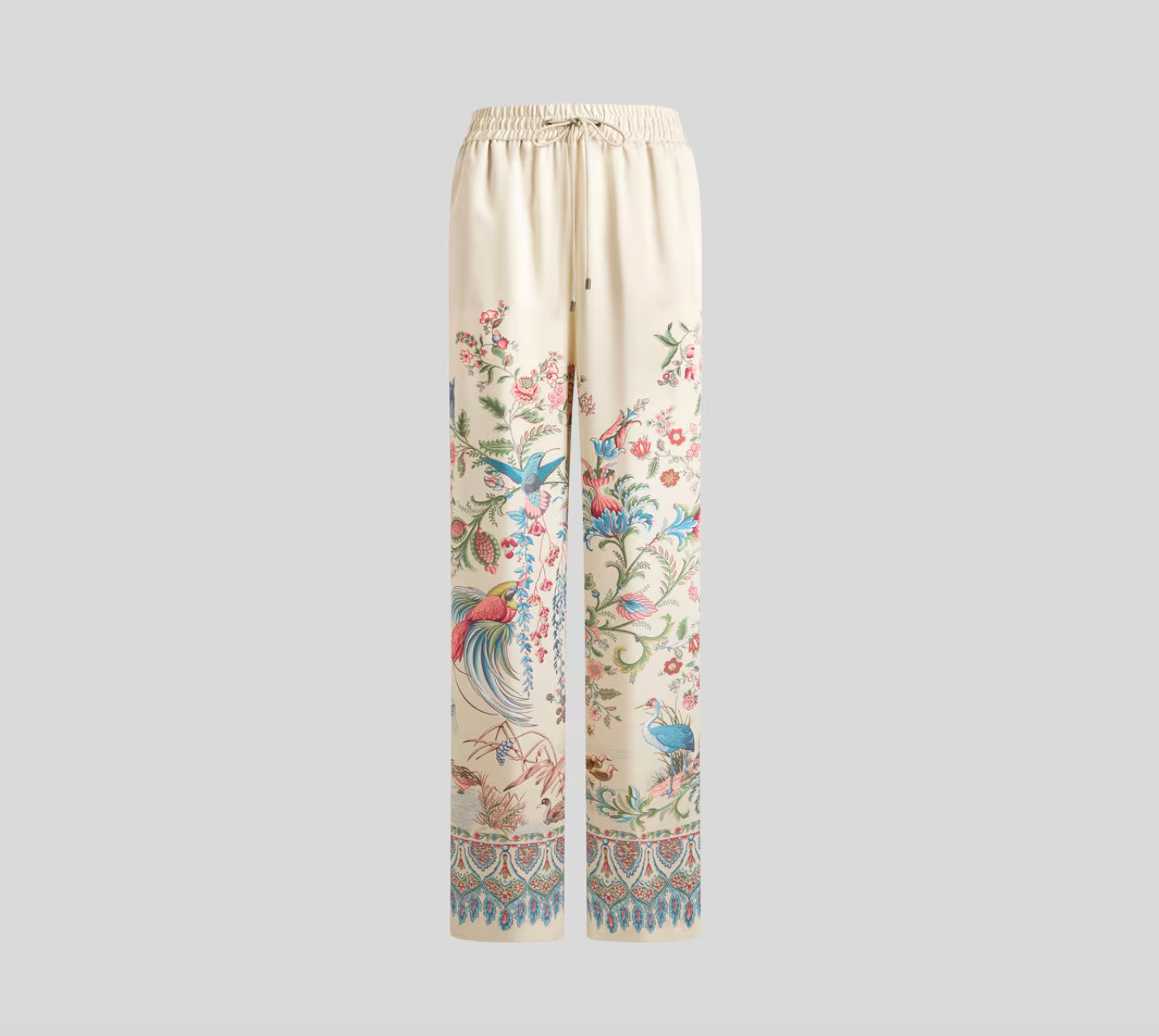 Etro WIDE-LEG TROUSERS WITH PLACED FLORA AND FAUNA PRINT