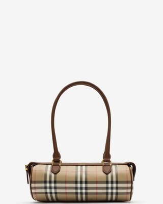 BURBERRY MINI CHECK BARREL BAG