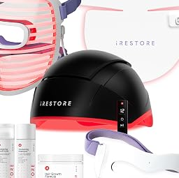 Lux Complete Care Bundle: Elite Hair Device + LED Face, Neck, Eye Masks + Max Growth Hair Wellness Kit
