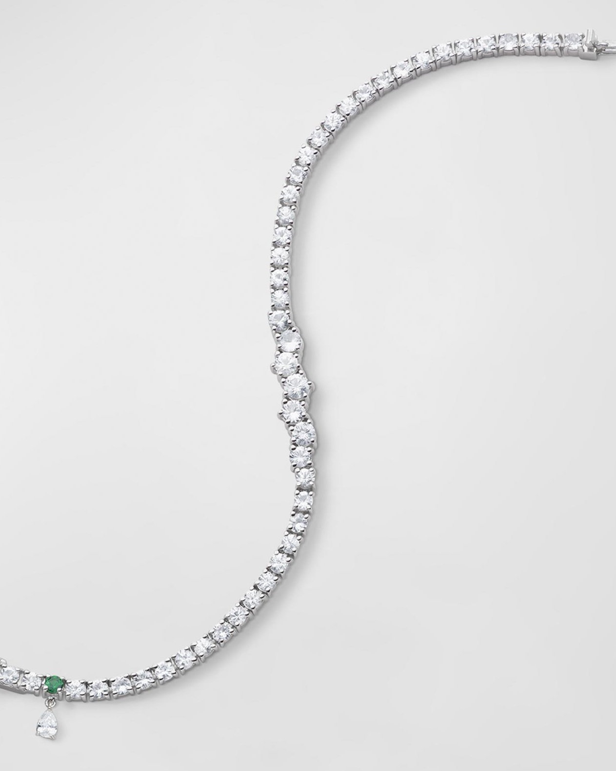 Sterling Silver Graduated White Sapphire Tennis Bracelet