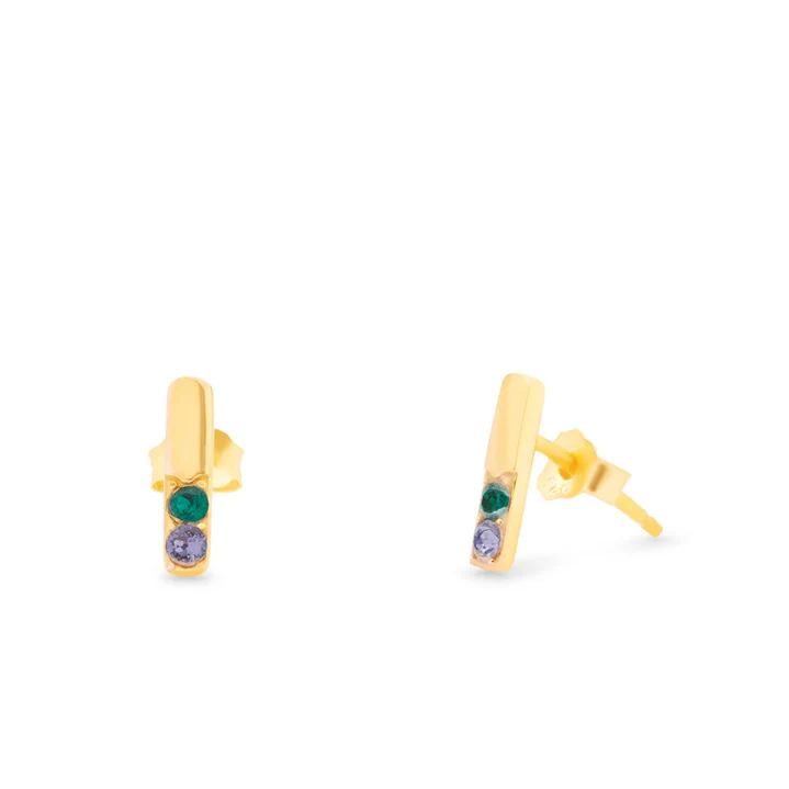 Custom Bar Birthstone Earrings