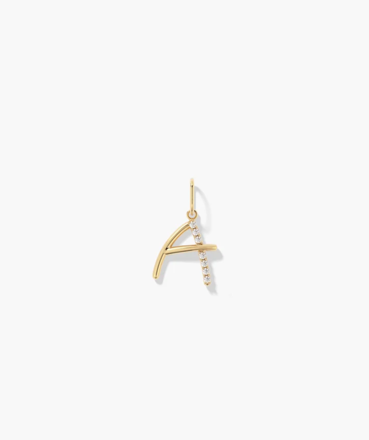 Interconnected Initial Pavé Lab Grown Diamond Letter Charm