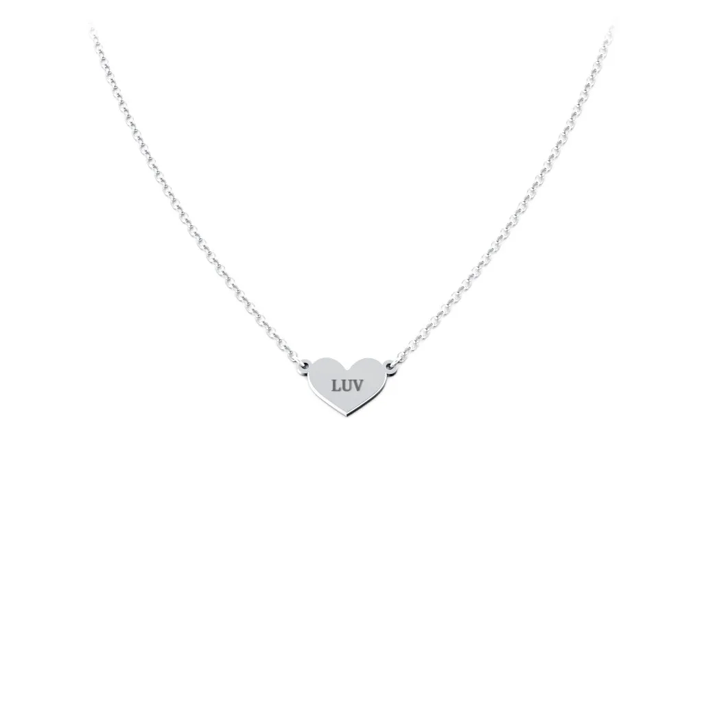 Engravable Heart Charm Necklace