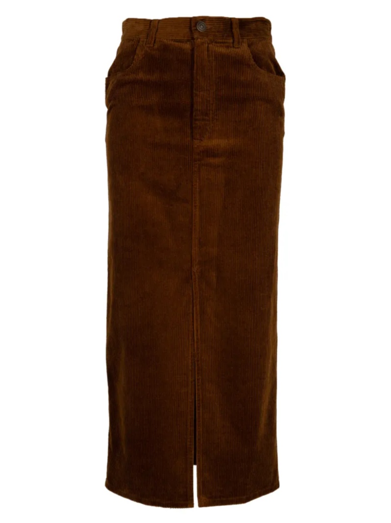 Odalie corduroy midi skirt