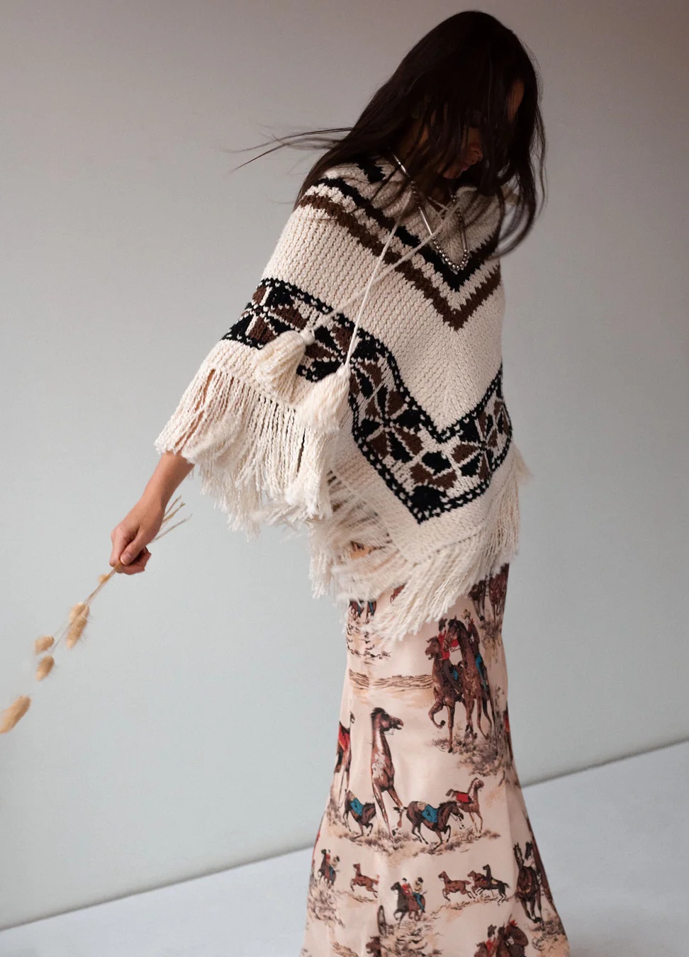 Alix of Bohemia Faune Rawhide Knit Poncho