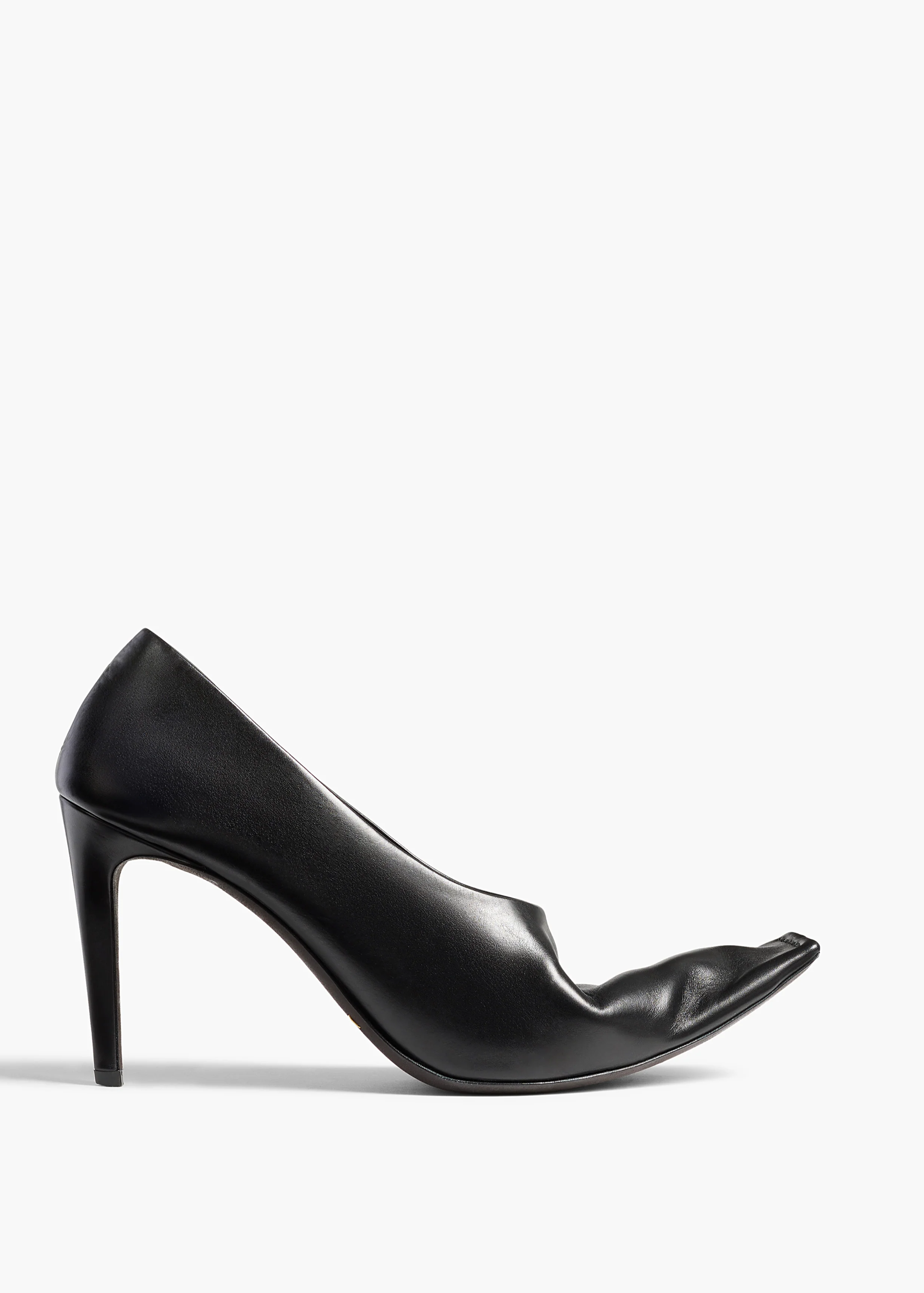 Marlene Pump in Black Glazed Leather