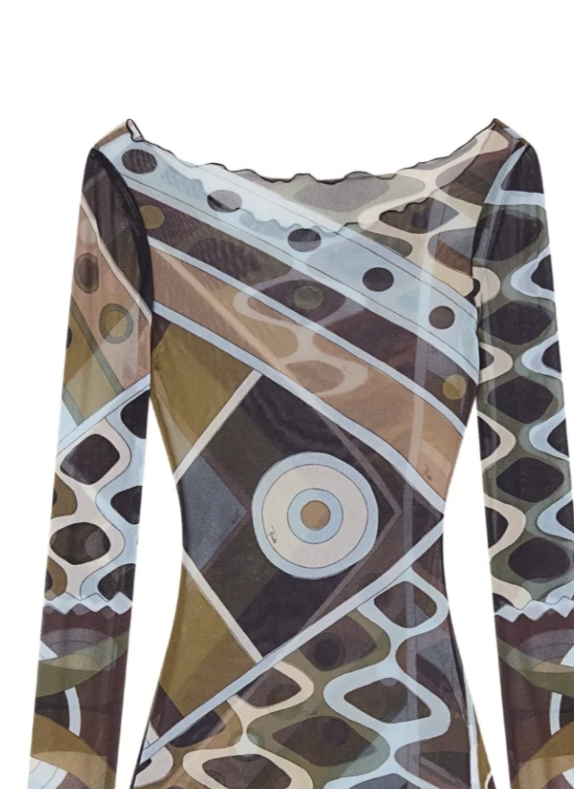 Vivara-print tulle top