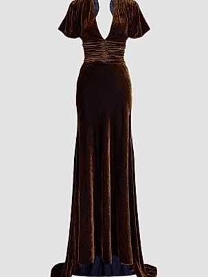 SAKS FIFTH AVENUE RALPH LAUREN COLLECTION CHARISSE VELVET V-NECK GOWN