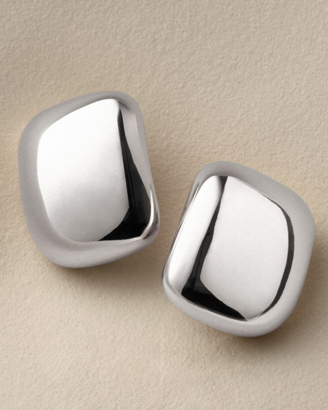 Large Tate Earrings - Silver