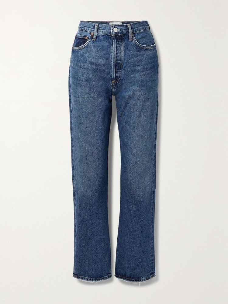 90's Pinch Waist organic high-rise straight-leg jeans