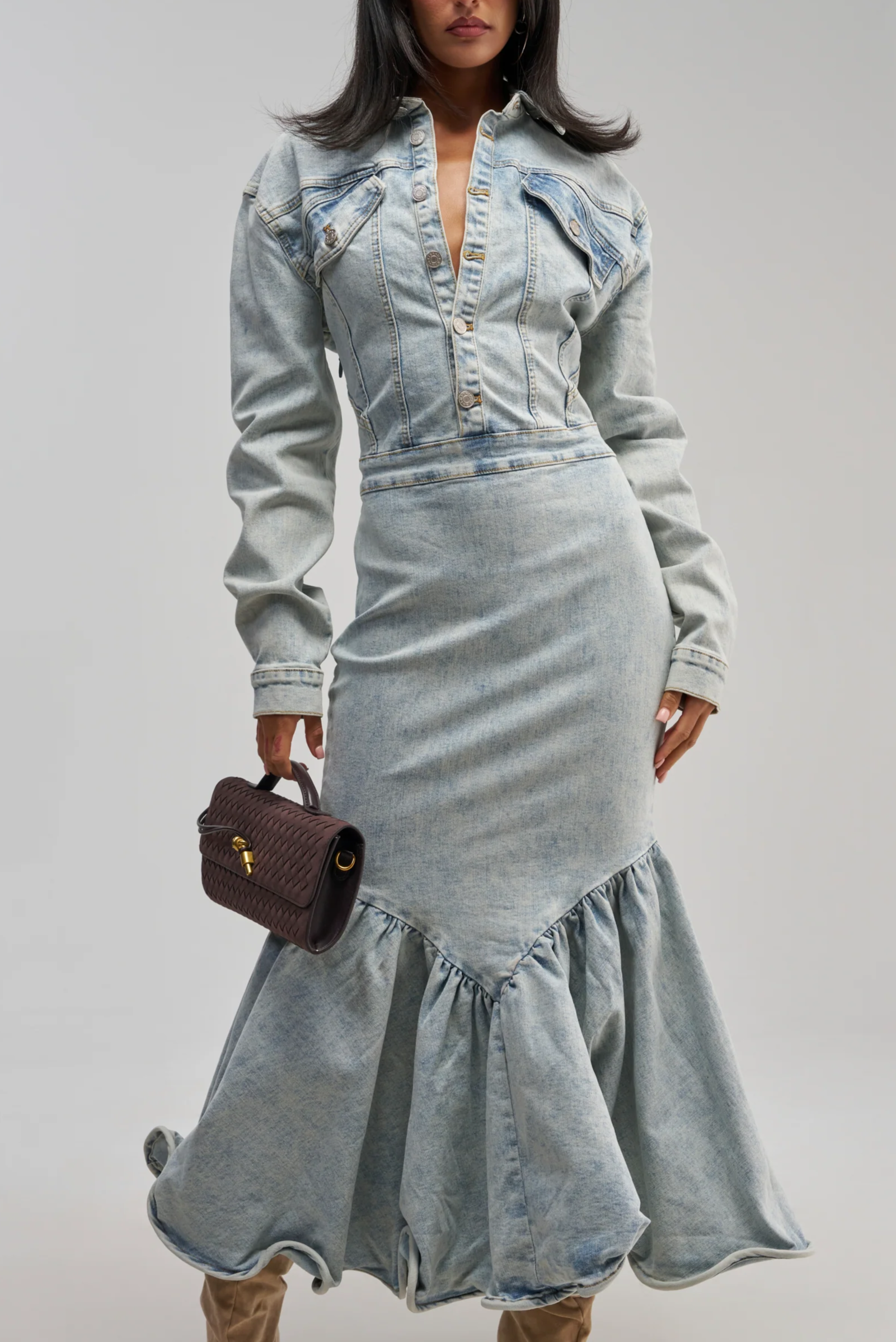 DENIM FOR DAYS MAXI DRESS