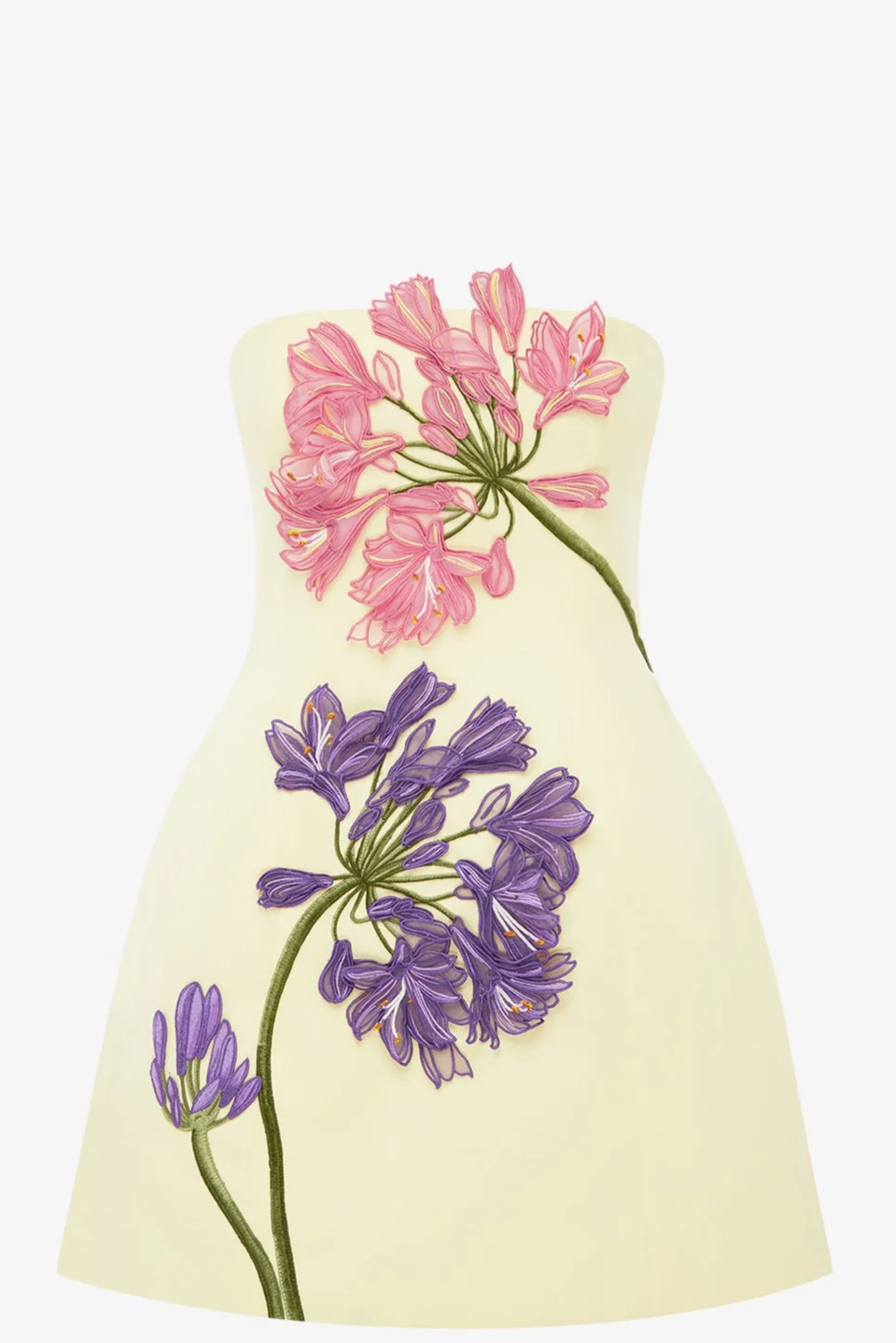 Roselle Appliqué Bustier Mini Dress - Agapanthus Print