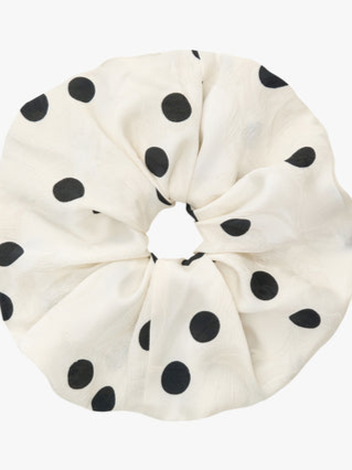 Scrunchie - White Dot