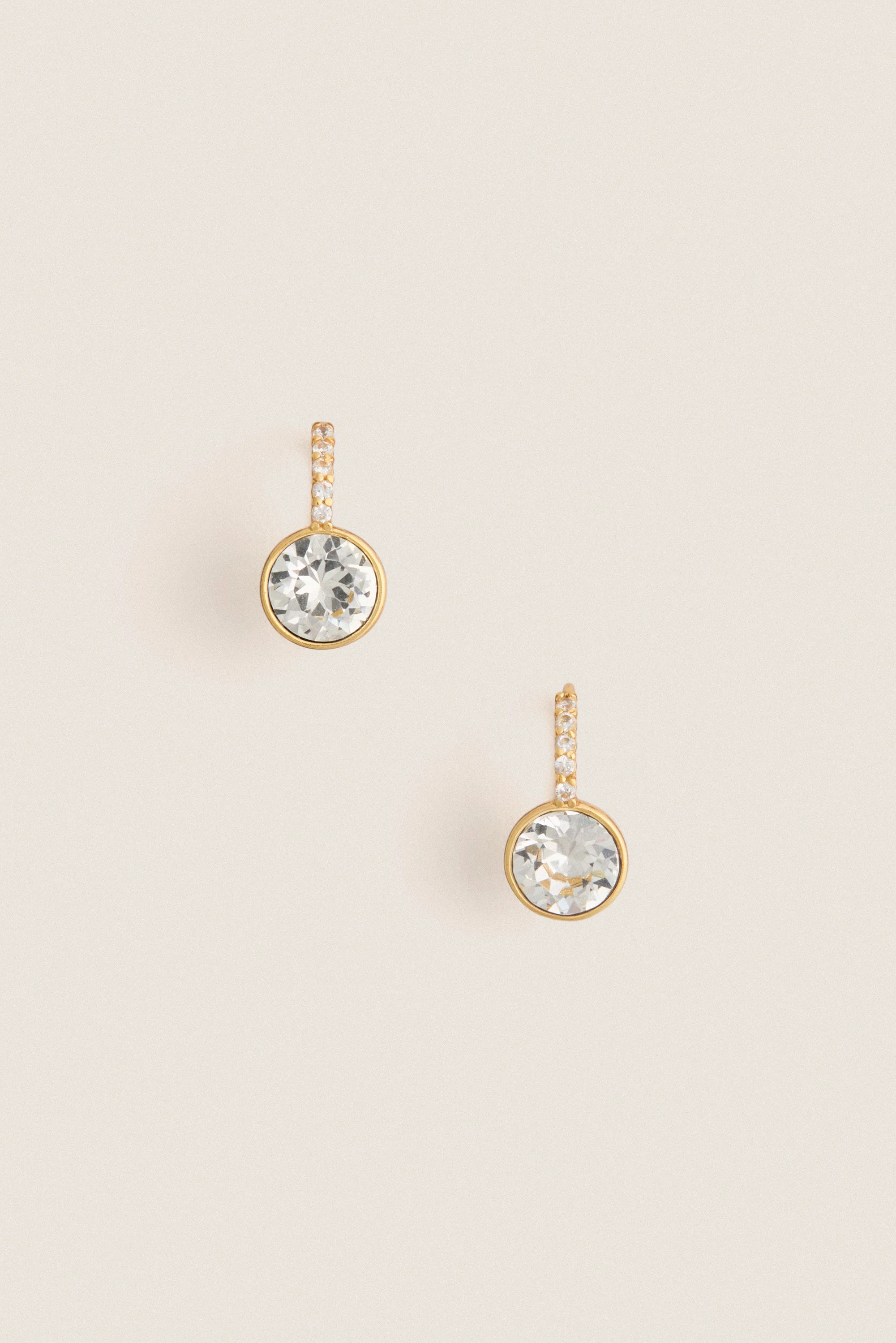 Crystal Bezel Mini Drop Earrings