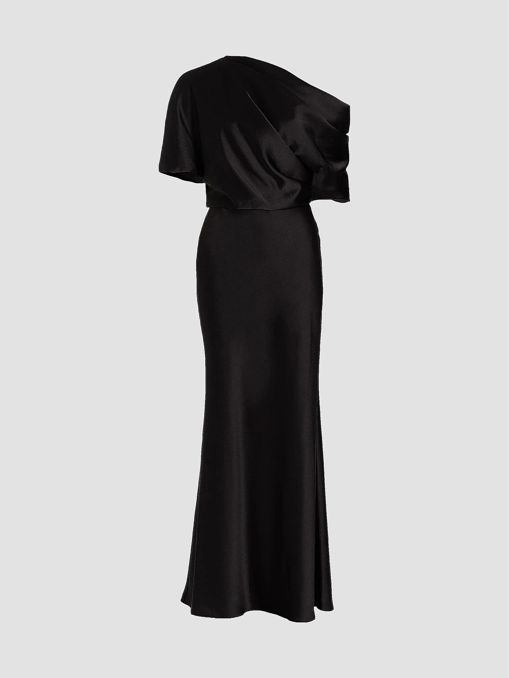 Satin One-Shoulder Gown