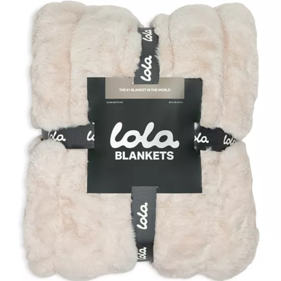 The Lola Original Ruched Faux Fur Blanket - Antique Ivory