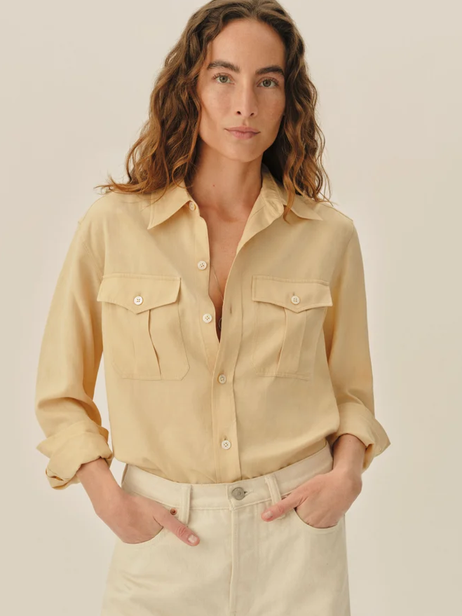 Draped Twill Cpo Shirt