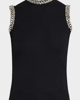 Generation Love Lavinia Crystal-Embellished Mock-Neck Tank Top