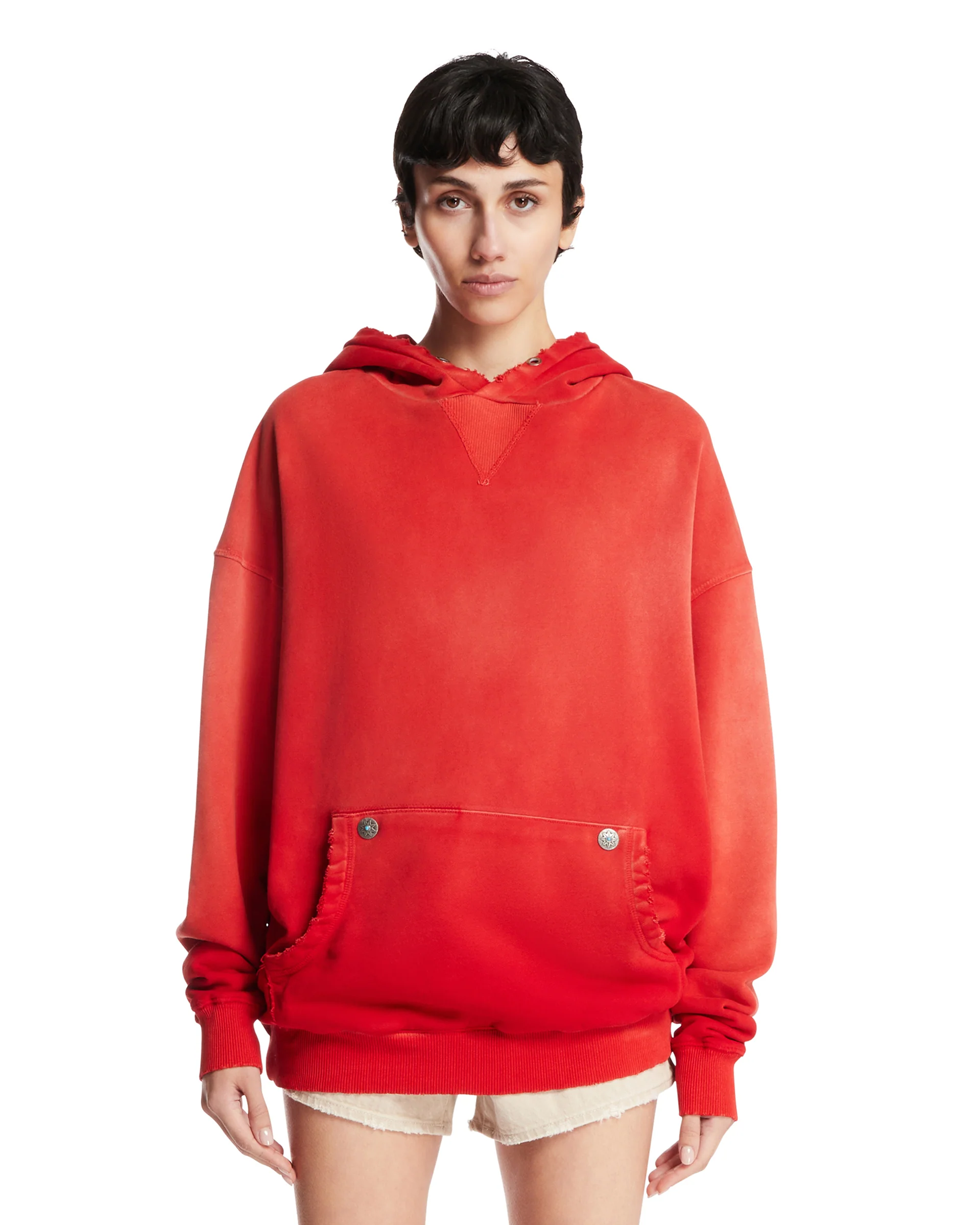 ANTIK DENIM Red Cotton Oversized Sweatshirt