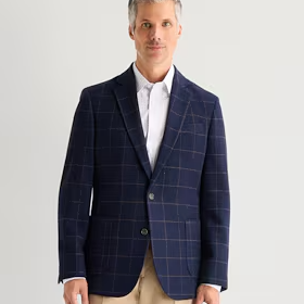 Stafford Window Plaid Mens Plaid Classic Fit Sport Coat