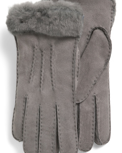 Shearling Sheepskin Ribbed Gloves