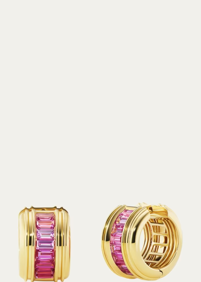 Missy 18K Yellow Gold & Sapphire Huggie Earrings