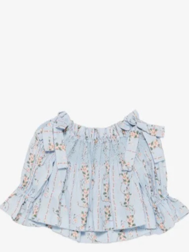 Isla Navegante floral-print ruffled top