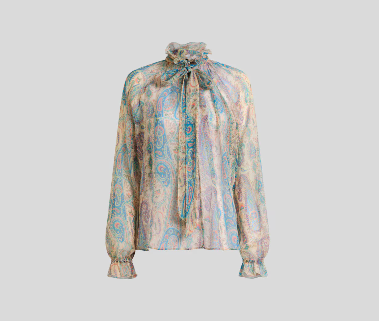 Etro SILK CREPON BLOUSE WITH SILK SCARF AND PAISLEY FOLIAGE MOTIF