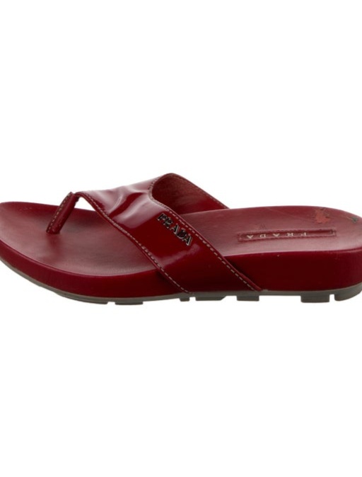 Prada Sport Patent Leather Flip Flops