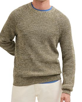 Cotton Shaker Stitch Crewneck Sweater