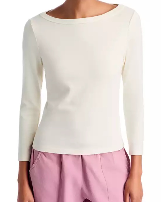 The Baby Rib Boat Neck Top