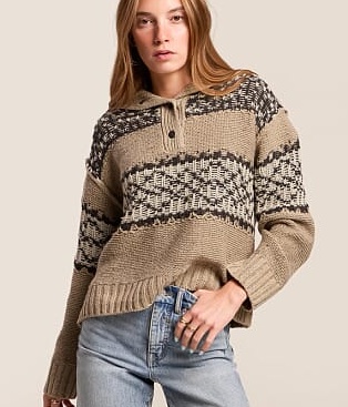 Gilded Intent Quarter Snap Sweater