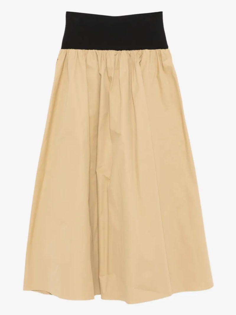 patchwork A-line maxi skirt